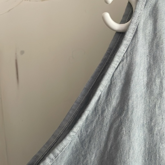 AM linen cold shoulder button down shirt - Picture 3 of 6